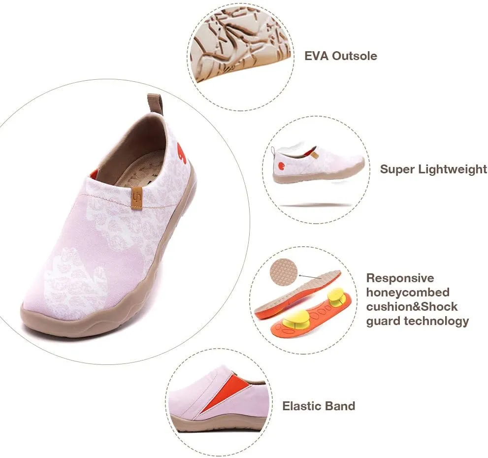 UIN Women's Slip On Loafers Lightweight Sneakers Flats Walking Casual Art Painted Travel Shoes Spray It