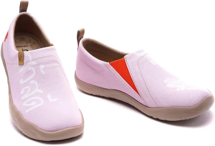 UIN Women's Slip On Loafers Lightweight Sneakers Flats Walking Casual Art Painted Travel Shoes Spray It