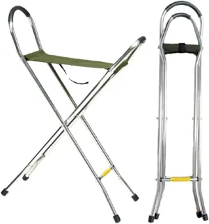 UK 34" Canvas Seat/Cap to Hold Up to 275 Lbs Walking Poles, Multicolor