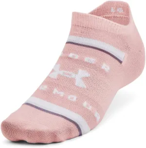 Under Armour Women's Essential 2.0 Lightweight No Show Socks, 6-Pairs. Club Purple/Halo Gray/White - Large
