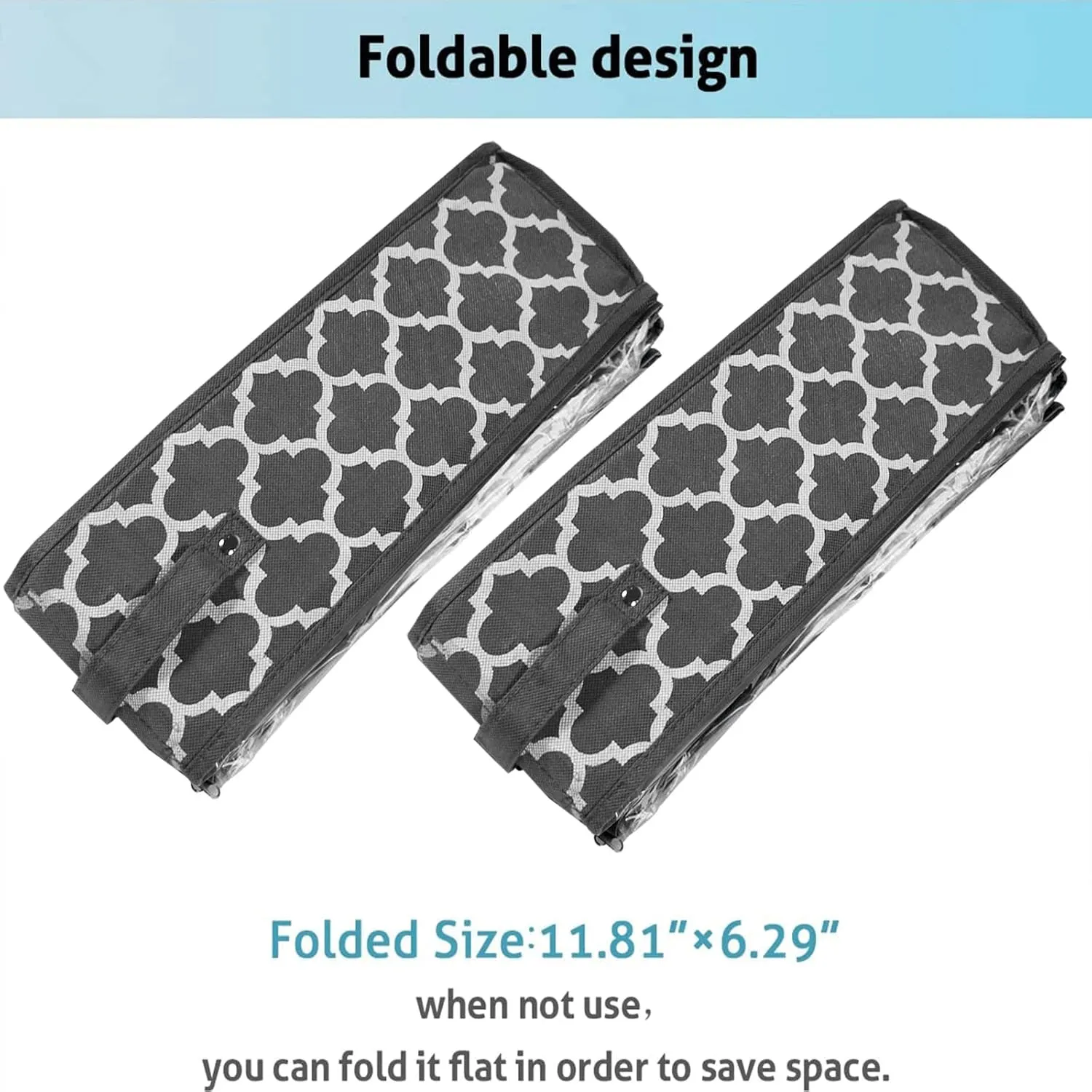 Under Bed Shoe Storage Organizer - Sturdy Shoe Containers with Clear Cover & Zippers, 2 Pack Fits 24 Pairs, Breathable Fabric Underbed Storage Solution for Sneakers, Slippers, Closet, Cabinet, Grey
