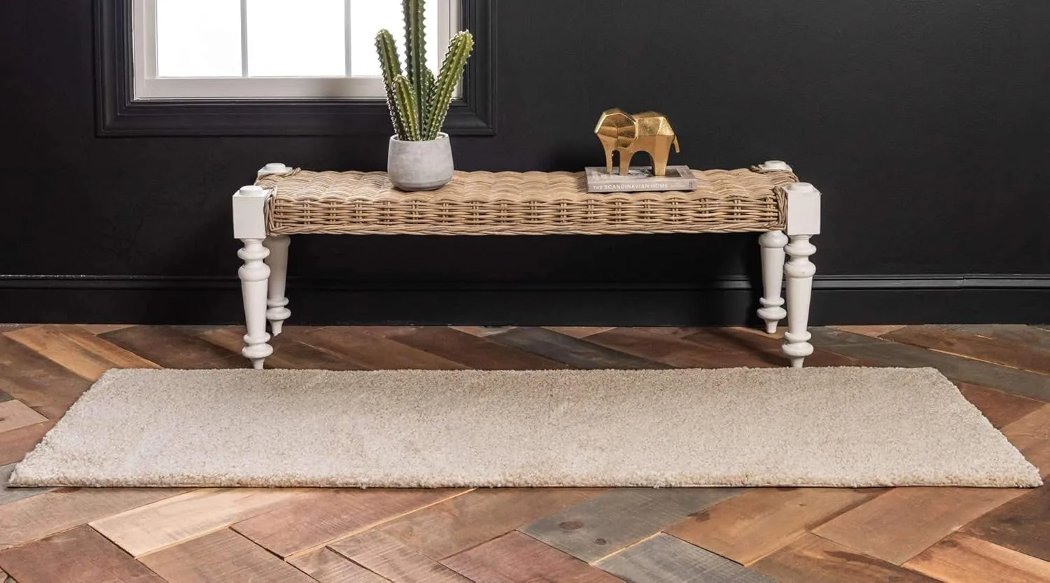 Unique Loom Solo Collection Area Rug - Calabasas (2' 2" x 6' 7" Runner, Ivory)