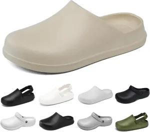 Unisex EVA clog slippers, comfortable, durable, non-slip, oil-resistant, waterproof, professional chef and nurse work shoes, casual style, two-wear minimalist kitchen shoes