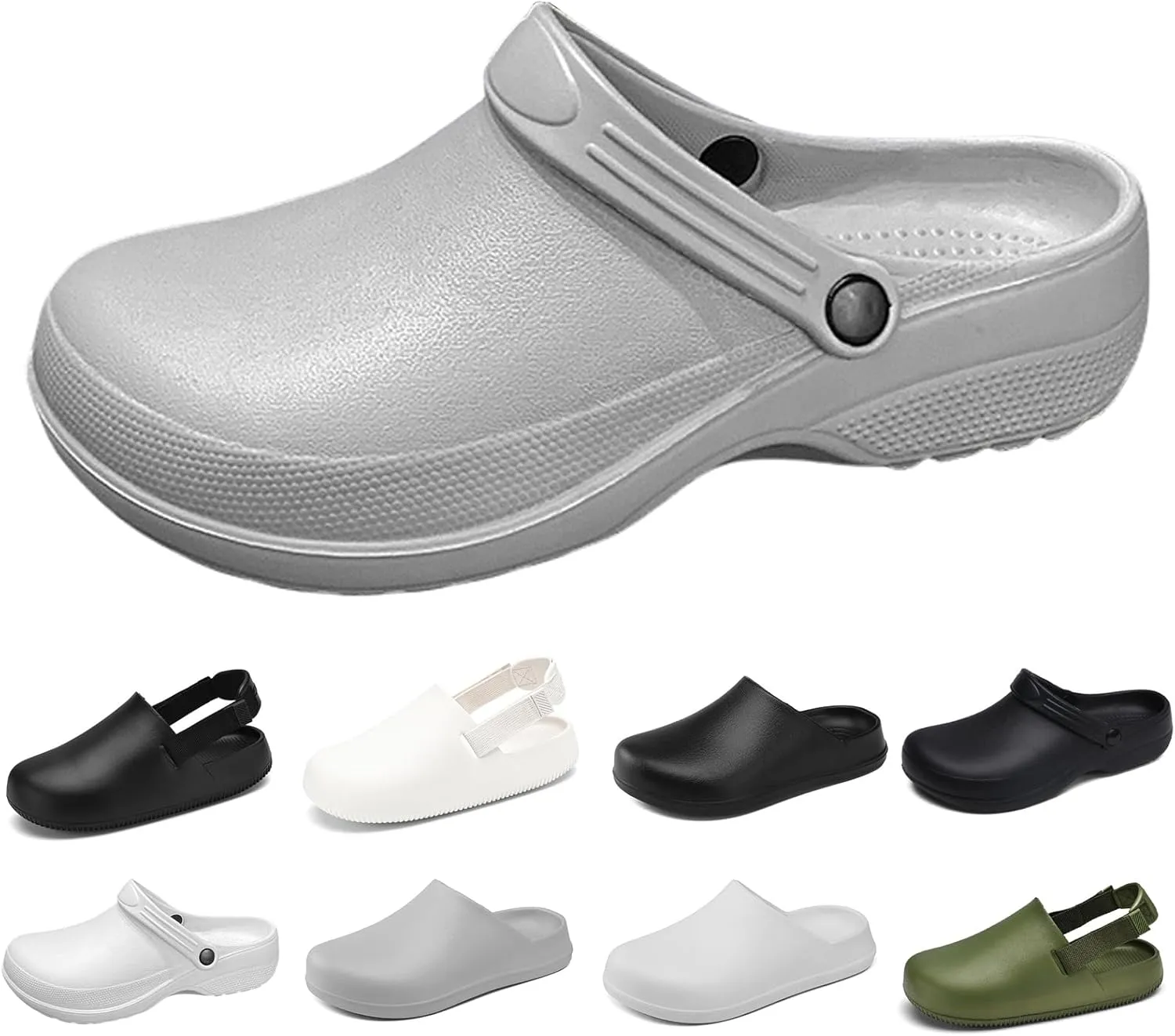 Unisex EVA clog slippers, comfortable, durable, non-slip, oil-resistant, waterproof, professional chef and nurse work shoes, casual style, two-wear minimalist kitchen shoes