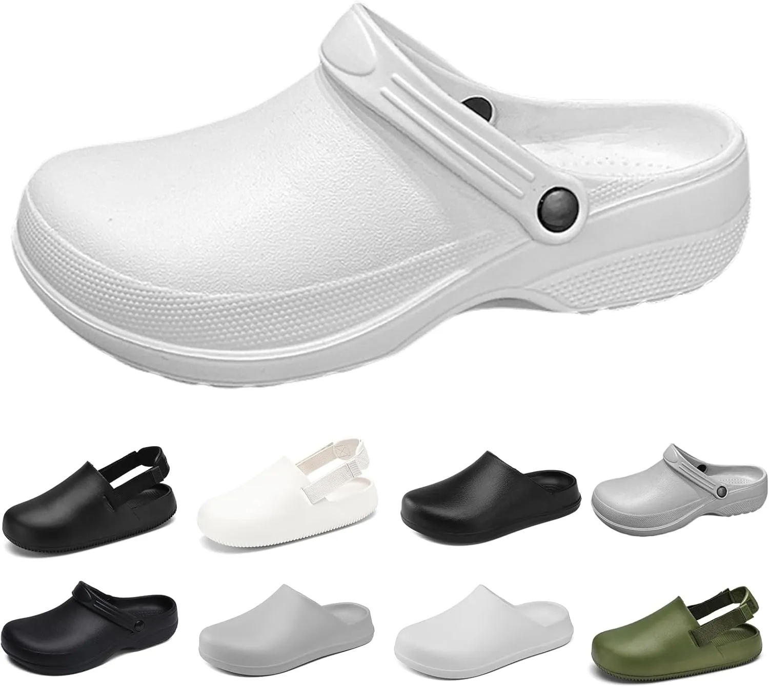 Unisex EVA clog slippers, comfortable, durable, non-slip, oil-resistant, waterproof, professional chef and nurse work shoes, casual style, two-wear minimalist kitchen shoes
