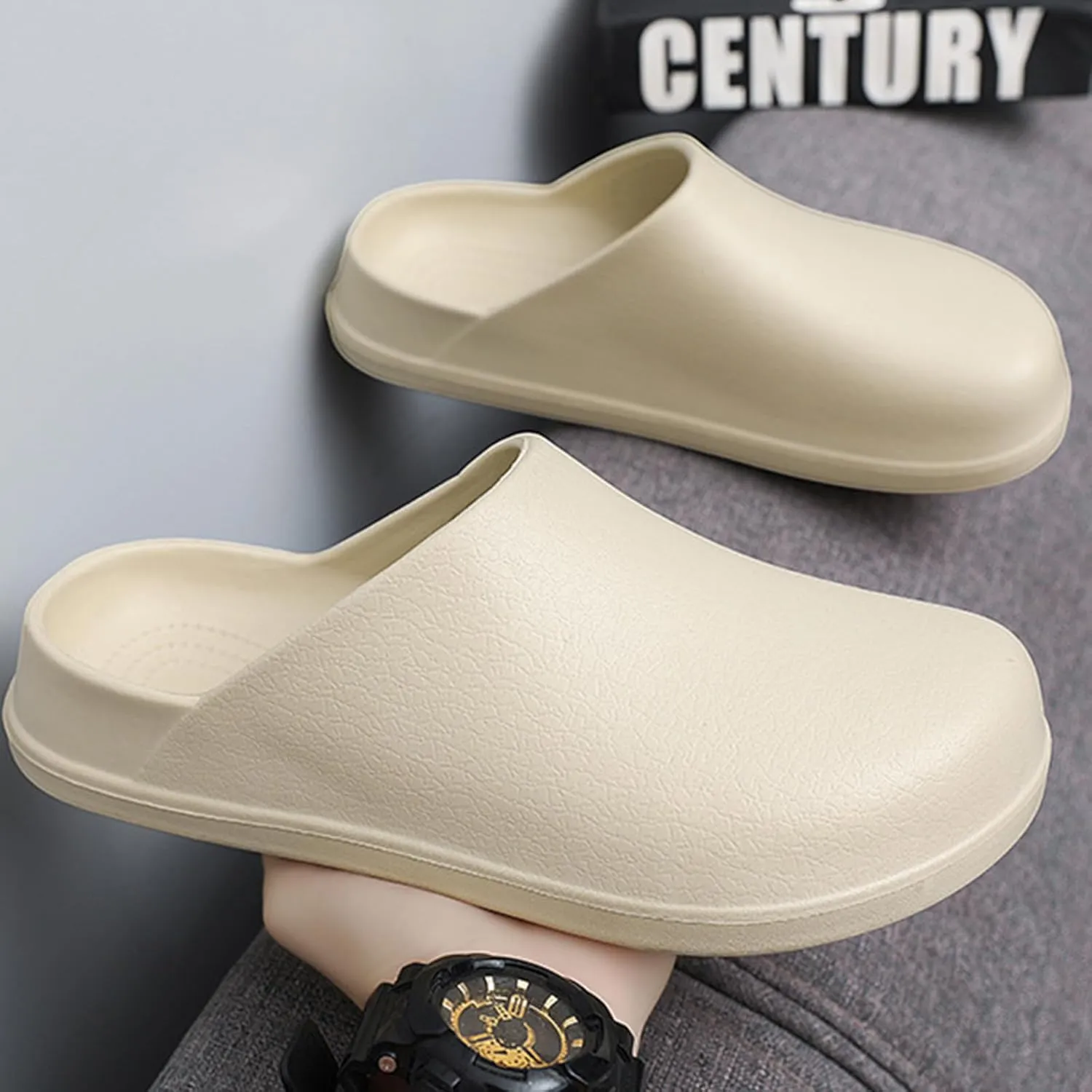 Unisex EVA clog slippers, comfortable, durable, non-slip, oil-resistant, waterproof, professional chef and nurse work shoes, casual style, two-wear minimalist kitchen shoes