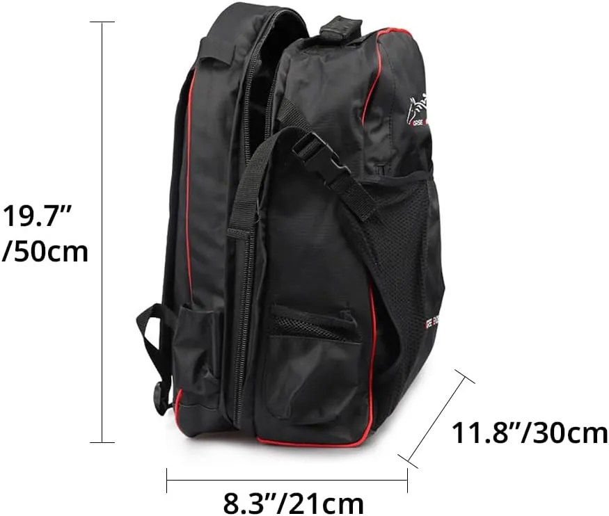 UNISTRENGH Professional Horse Riding Boot Bag Helmet Bag Unisex Equestrian Backpack English Boot Carry All Bag with Hat Compartment