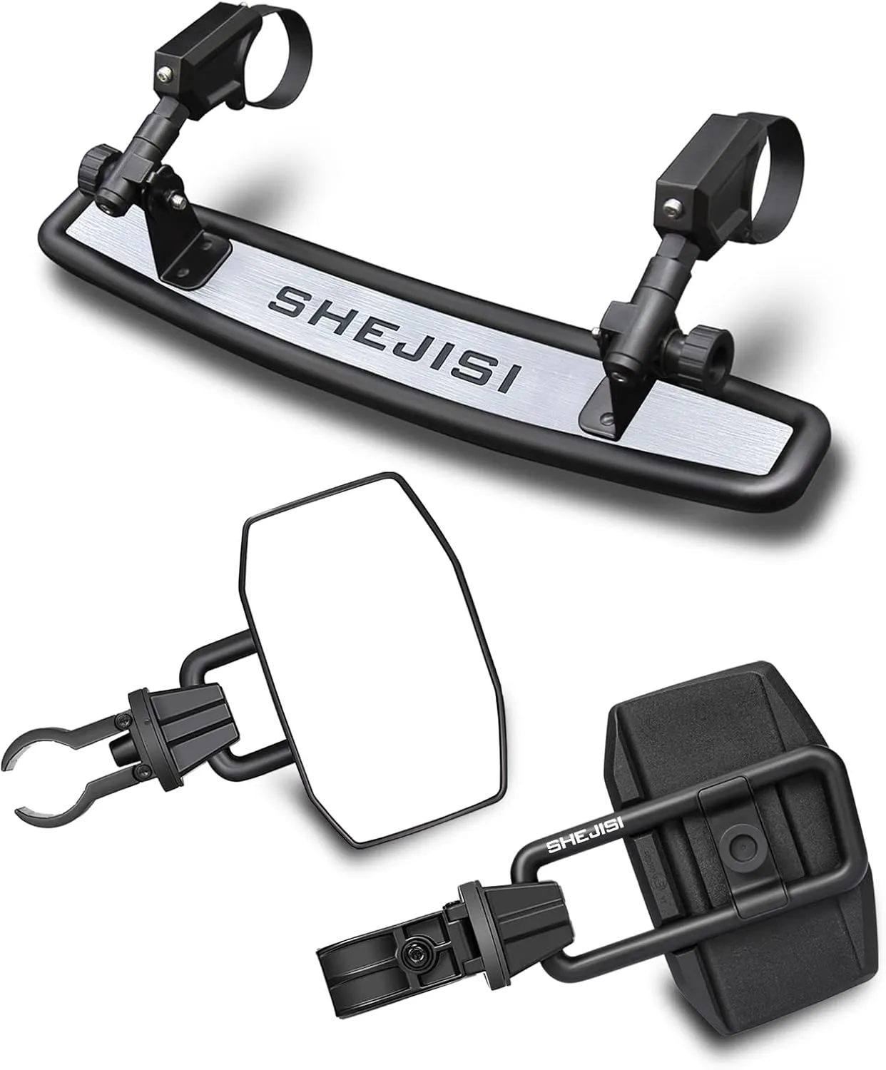 Universal UTV Mirrors, Aluminum Alloy Material,2024 New RZR Rear View Mirror for 1.5" to 2" Roll Cage, Adjustable for Best View, Compatible with Polaris RZR,Can Am X3,Kawasaki Mule,Honda Pioneer SXS