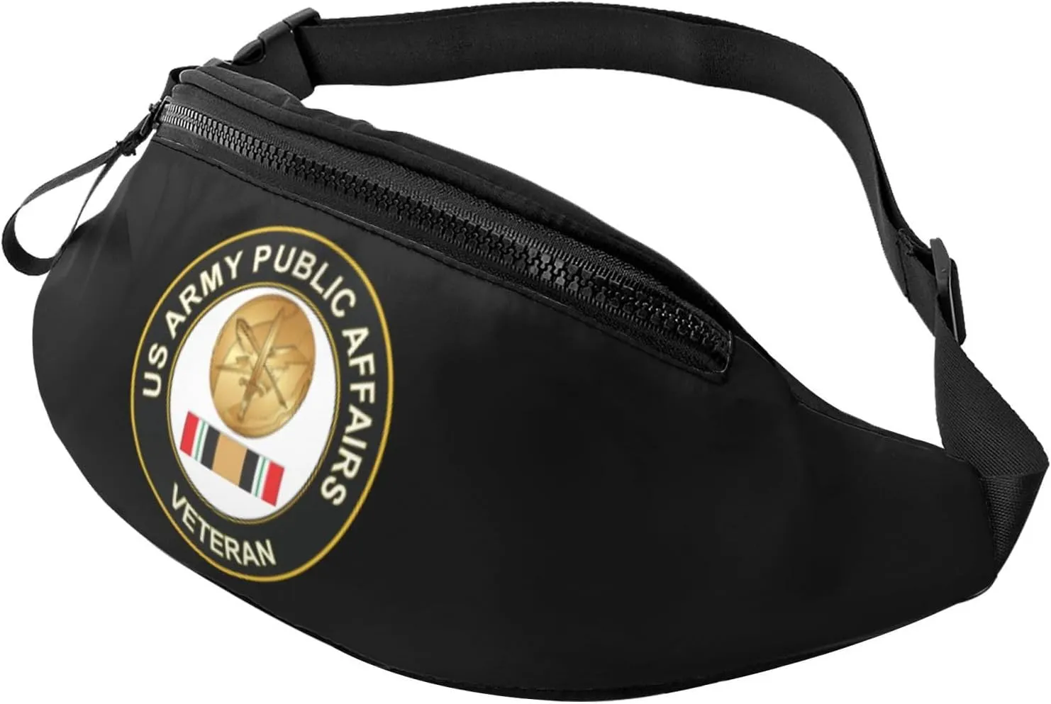 US Army Public Affairs Iraq Veteran Waist Bag Waterproof Sports Running Belt Bag Fanny Pack