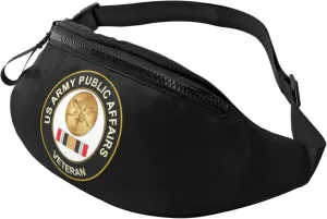 US Army Public Affairs Iraq Veteran Waist Bag Waterproof Sports Running Belt Bag Fanny Pack