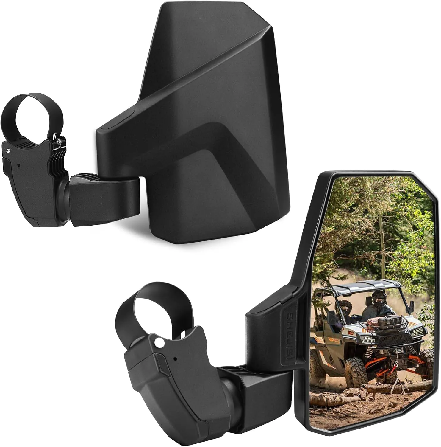 UTV Mirrors,The Spring Back Feature Allows Easy Reset After Fold,2024 New SXS Mirrors Side View for 1.5"-2.0" Roll Cage,Compatible with Polaris RZR,Can Am X3,Honda Pioneer Talon,Kawasaki Mule