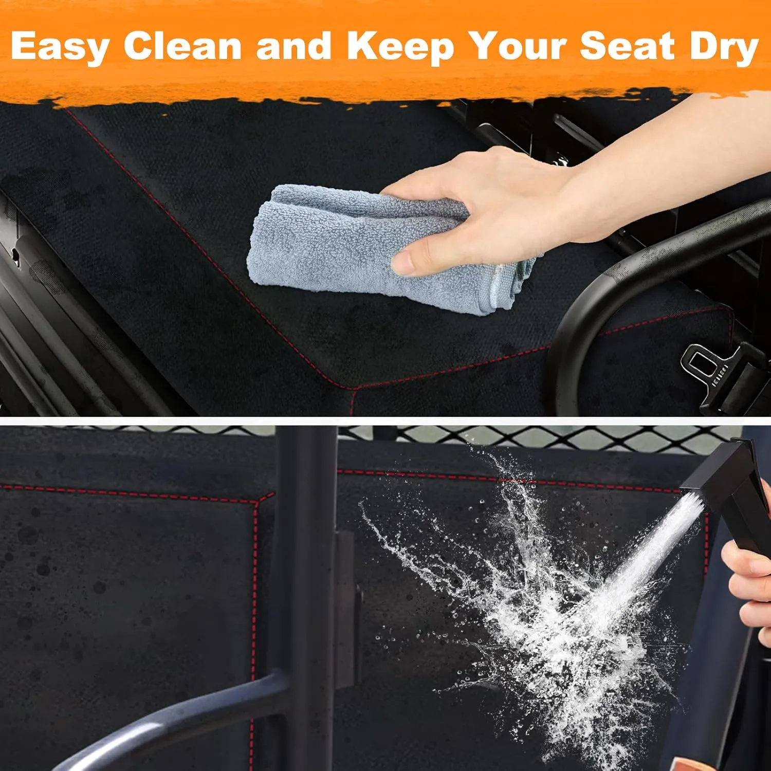 UTV Seat Covers for Kawasaki Mule 4000 4010 2009-2024/3000 3010 2001-2018,UTV Bench Seat Cover Set,Heavy Duty 1680D Waterproof Seat Cover(2 PCS)