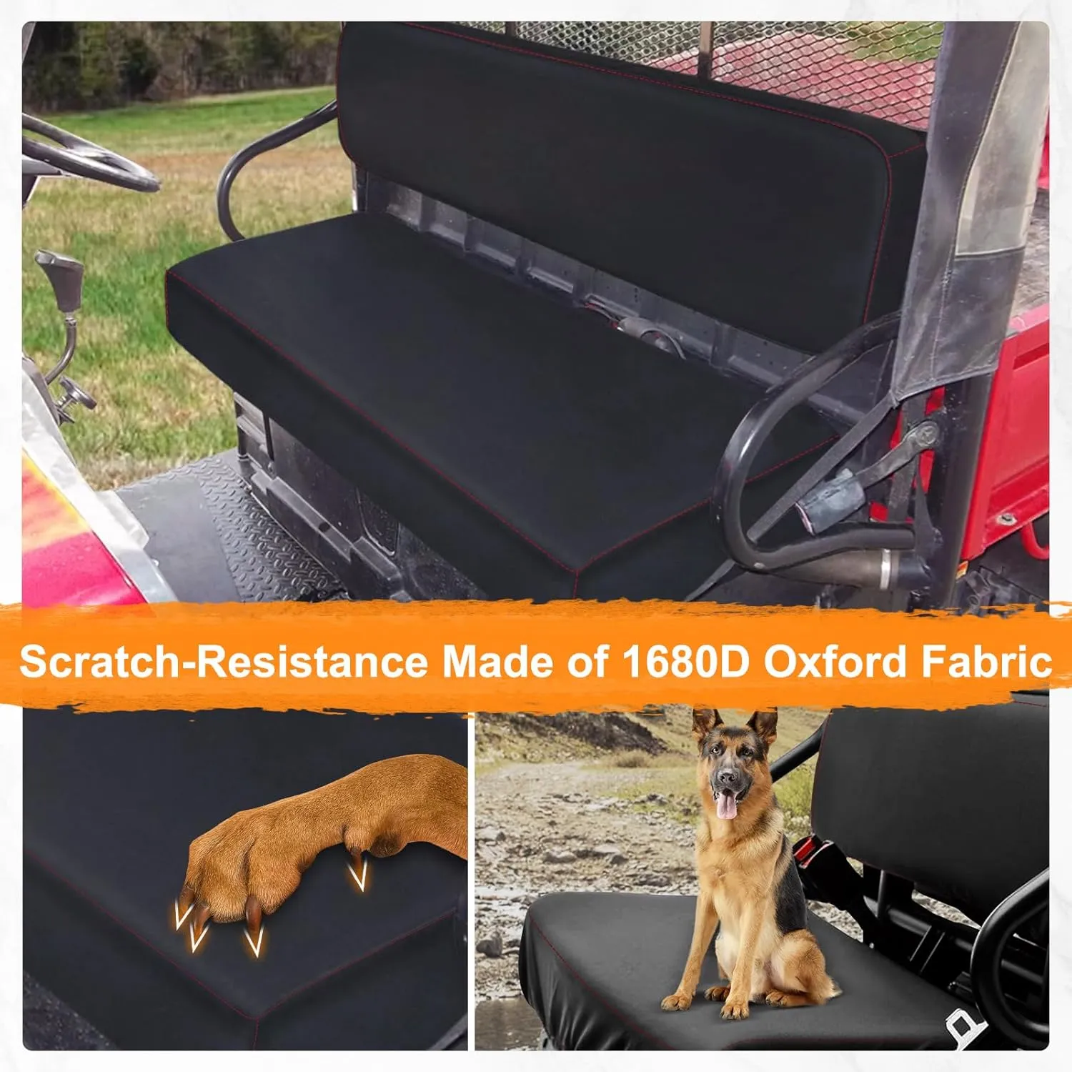 UTV Seat Covers for Kawasaki Mule 4000 4010 2009-2024/3000 3010 2001-2018,UTV Bench Seat Cover Set,Heavy Duty 1680D Waterproof Seat Cover(2 PCS)