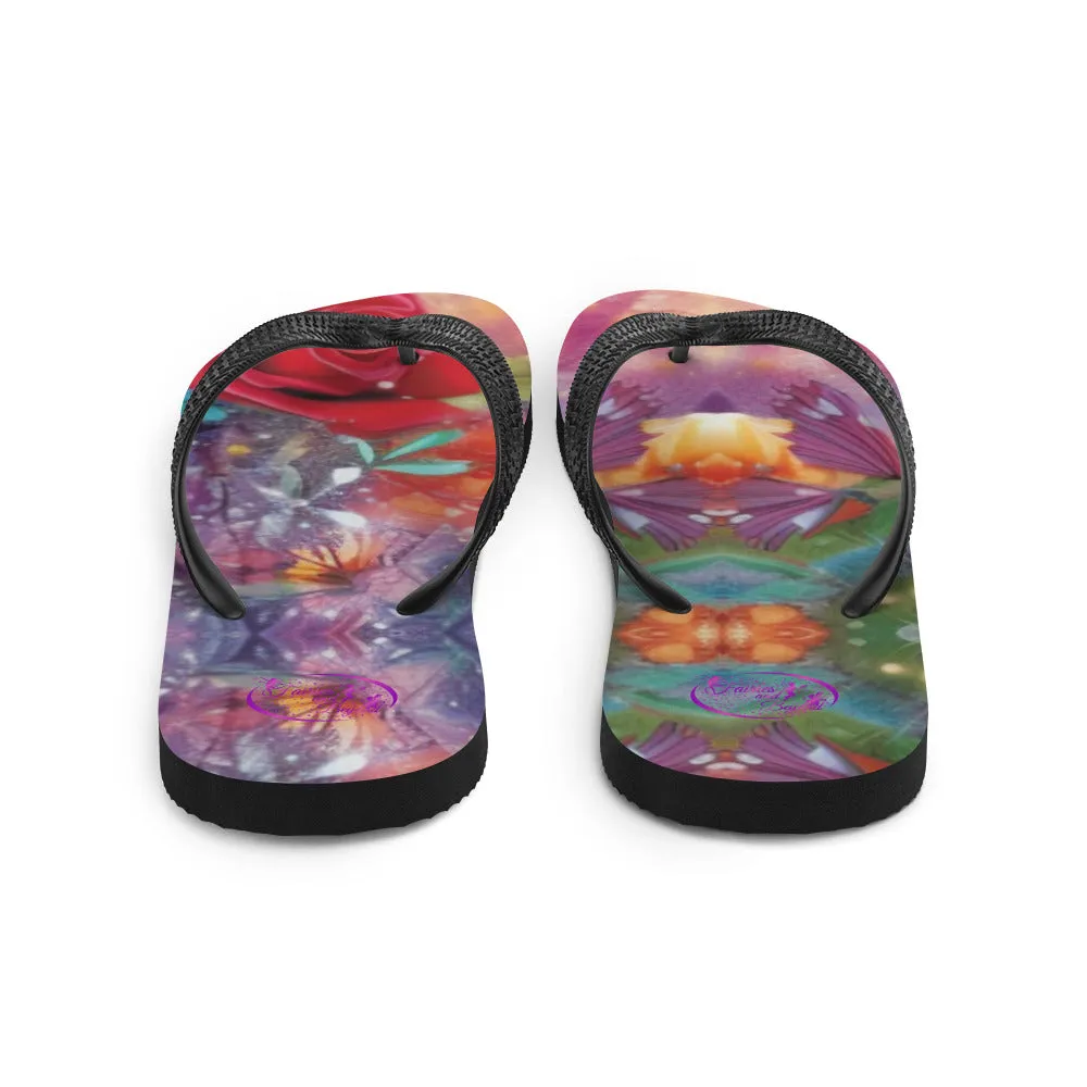 Vibrant Fairy Tale Flip Flops | Girls Fairy Style Flip Flops