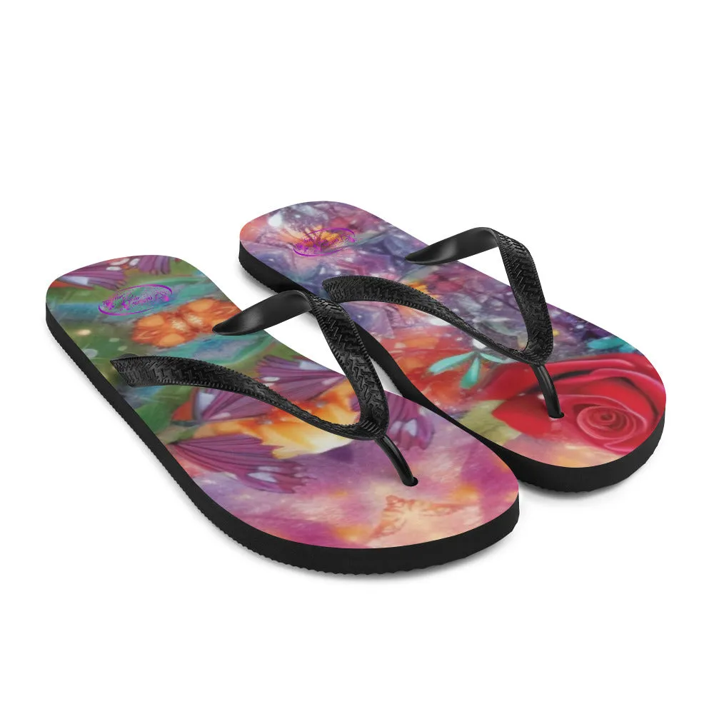 Vibrant Fairy Tale Flip Flops | Girls Fairy Style Flip Flops