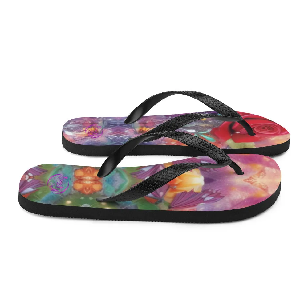 Vibrant Fairy Tale Flip Flops | Girls Fairy Style Flip Flops