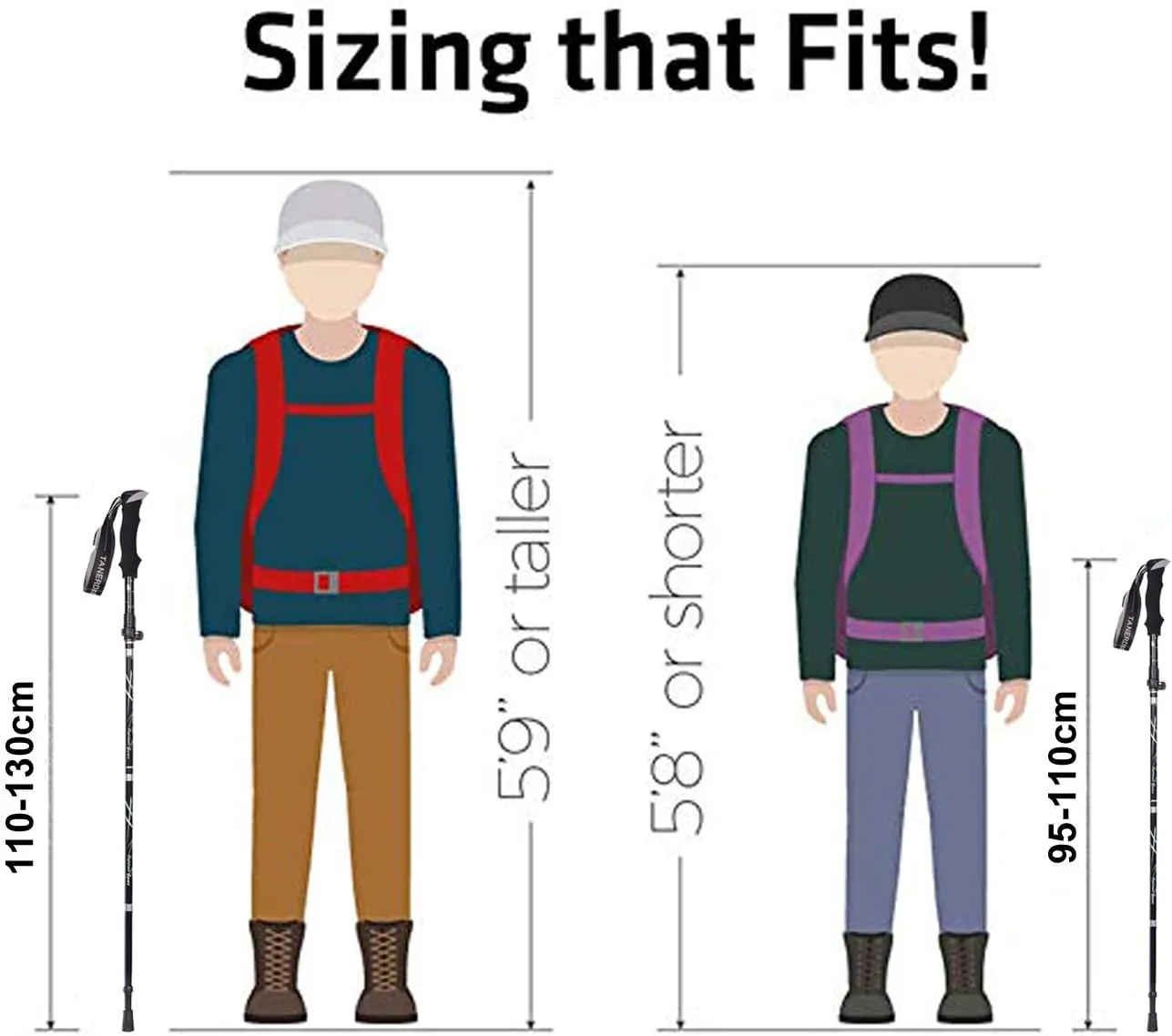Walking Stick Trekking Poles Collapsible Hiking Poles - Auminum Alloy 7075 Trekking Sticks,Antishock and Quick Lock System, Telescopic, Collapsible, Ultralight