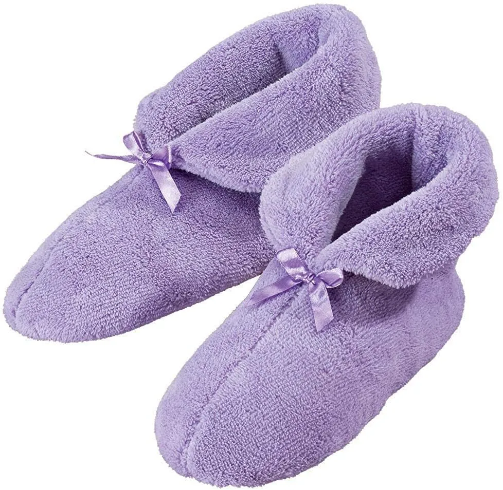 WalterDrake Womens Chenille Slippers, Foam Cushioned Footbed, Non Slip Sole, Womens Fashion - Size Small, Lavender