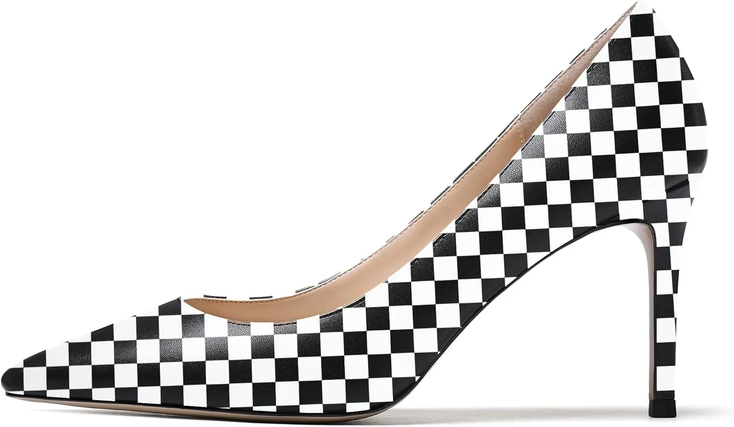 WAYDERNS Women's Matte Pointed Toe Slip On Stiletto High Heel Pumps Wedding Dress Shoes 3.5 Inch