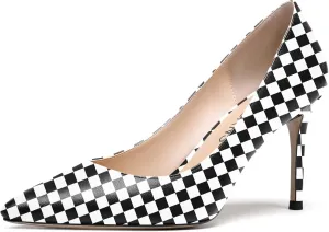 WAYDERNS Women's Matte Pointed Toe Slip On Stiletto High Heel Pumps Wedding Dress Shoes 3.5 Inch