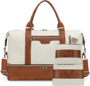 Weekender Bag, Weekender Bags for women .Overnight Travel Carry On Duffel Tote with Shoe Pouch
