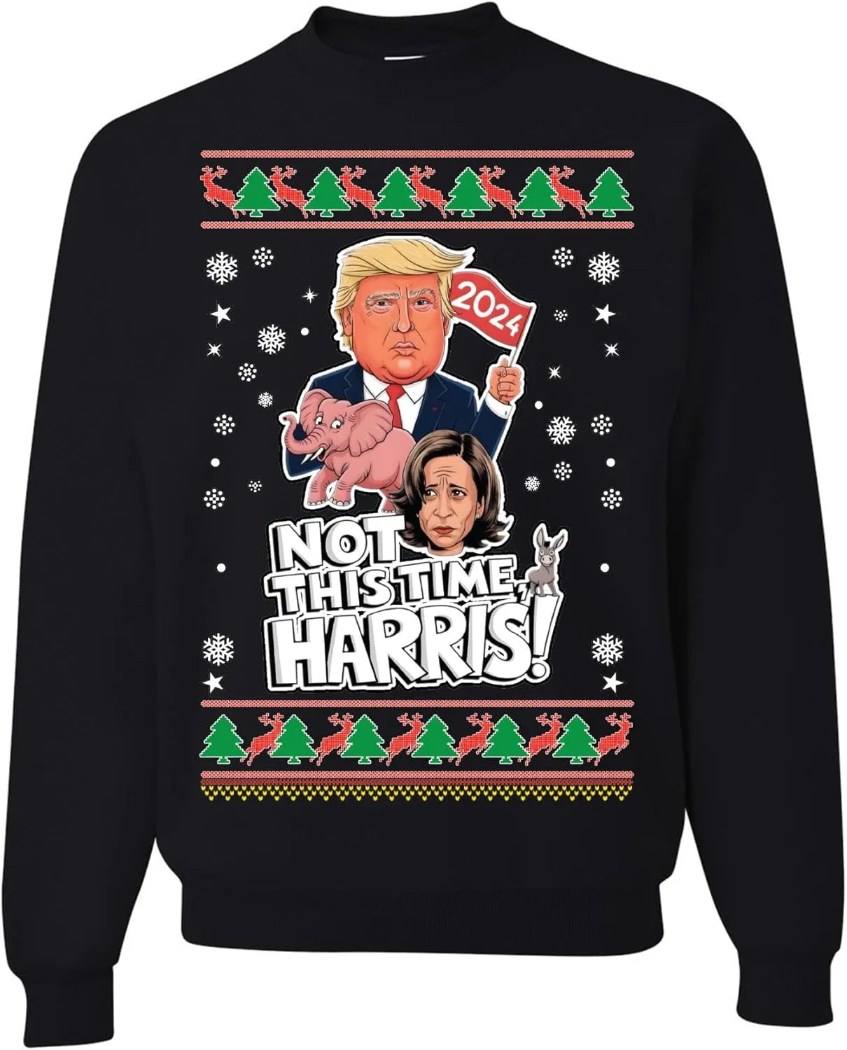 wild custom apparel Make Christmas Great Again Funny Ugly Christmas Sweater Crewneck Sweatshirt