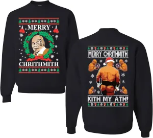 wild custom apparel Merry Chrithmith Kith My Ath Funny Ugly Christmas Sweater Crewneck Sweatshirt