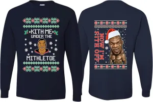 wild custom apparel Merry Chrithmith Mike Tyson Ugly Christmas Long sleeve