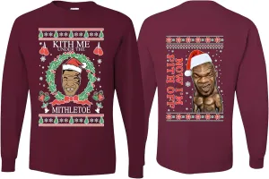 wild custom apparel Merry Chrithmith Mike Tyson Ugly Christmas Long sleeve