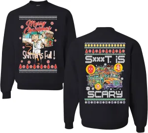 wild custom apparel THE SHELTER IS FULL MUTICOLOR GRAPHIC CrewneckSweatshirt, Black, 5XL