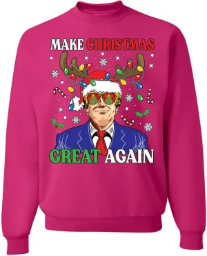 wild custom apparel Ugly Christmas Sweater 2024 COLLECTION Fuschia Crew Neck Sweatshirt