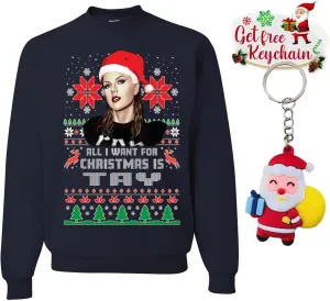 wild custom apparel Ugly Christmas Sweater COLLECTION 15 Navy Blue Crewneck Sweatshirt