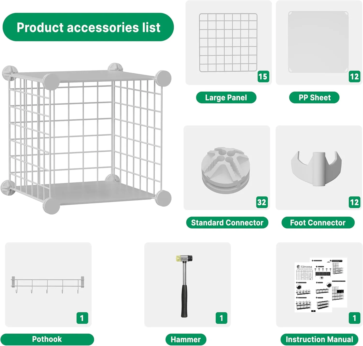 Wire Cube Storage Organizer, 6 Cubes Converted into 7 Cubes, Sturdy Metal Grids Storage Shelf Closet Shelving Units and Storage, Shelves for Bedroom LIvingroom Office