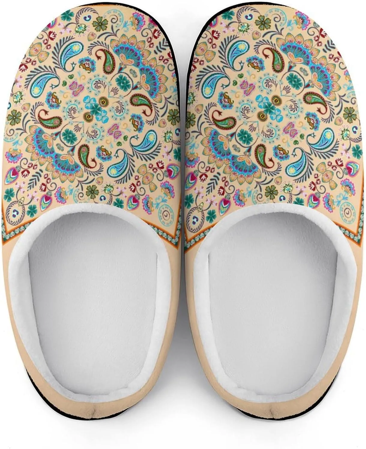 Women House Slippers Ladies Christmas Cotton Slippers Memory Foam Clog Slippers Non-Slip Warm Indoor Outdoor Shoes
