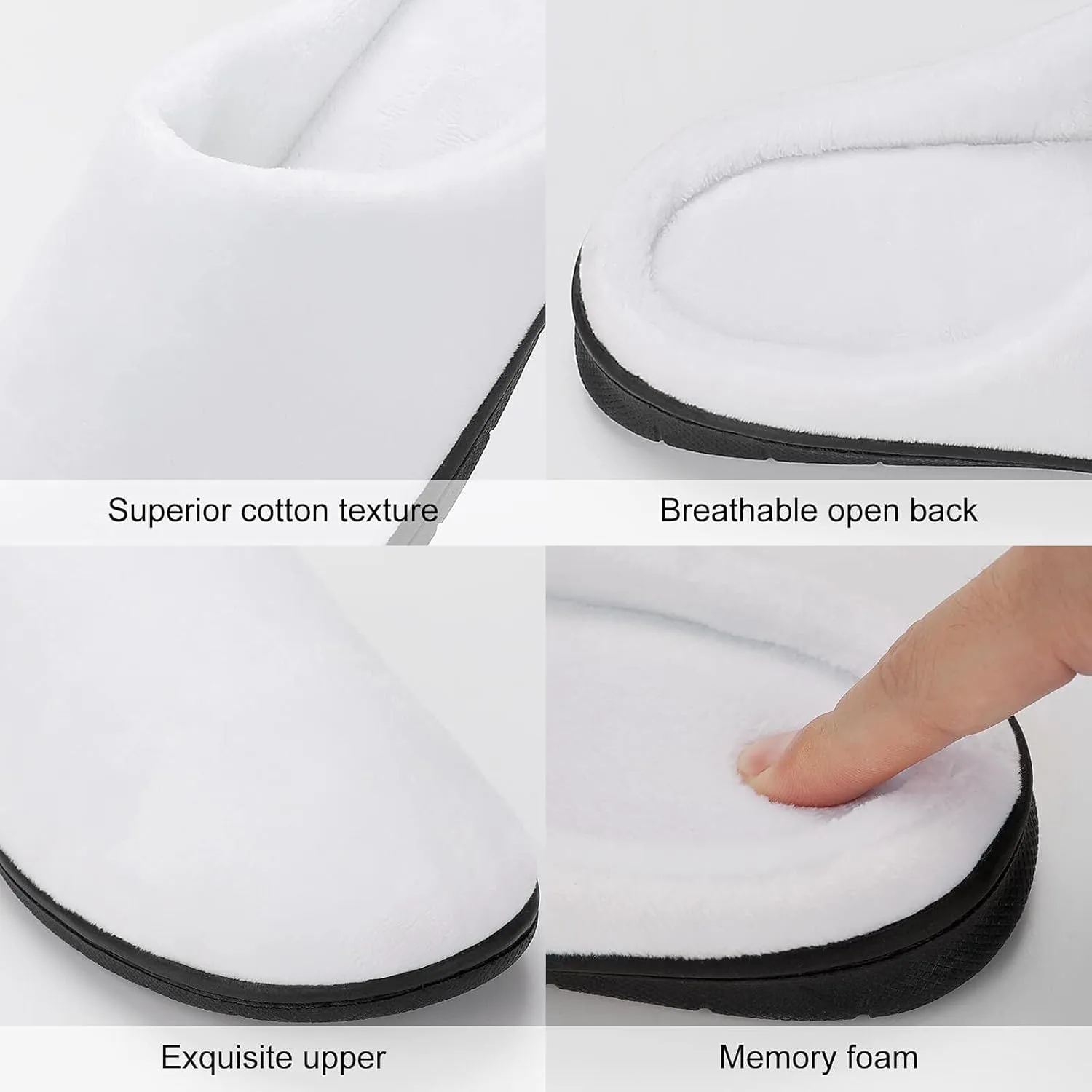 Women House Slippers Ladies Christmas Cotton Slippers Memory Foam Clog Slippers Non-Slip Warm Indoor Outdoor Shoes
