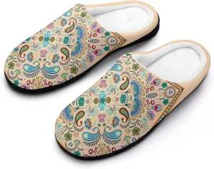 Women House Slippers Ladies Christmas Cotton Slippers Memory Foam Clog Slippers Non-Slip Warm Indoor Outdoor Shoes