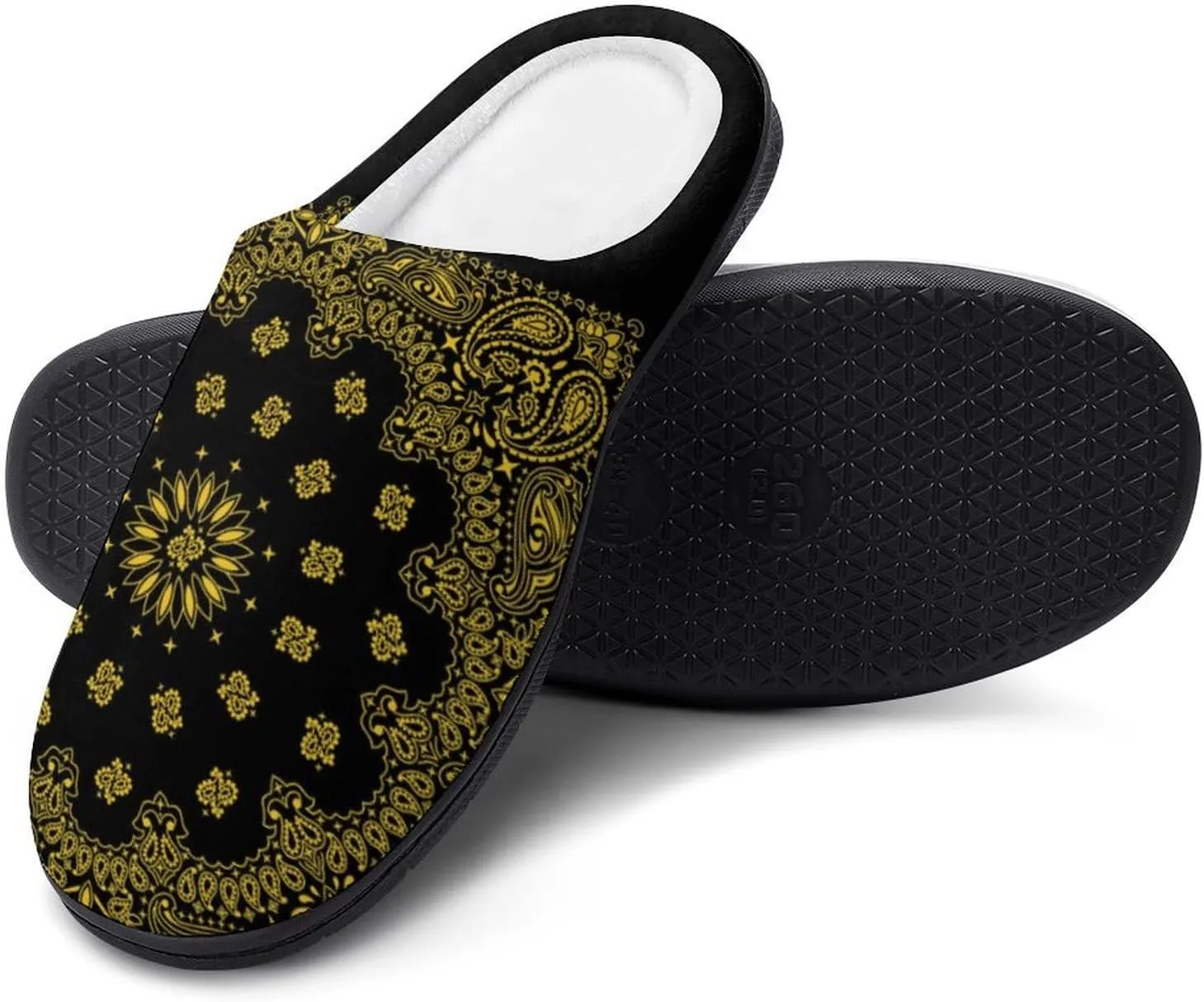 Women House Slippers Ladies Christmas Print Cotton Slippers Soft Clog Slippers Non-Slip Sole Warm Indoor Outdoor Shoes
