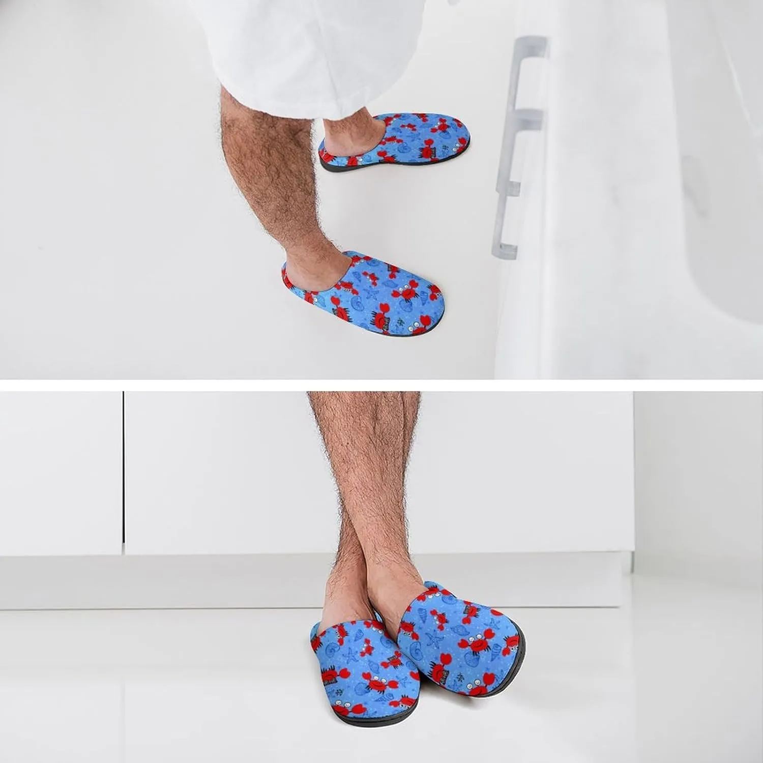 Women House Slippers Ladies Christmas Print Cotton Slippers Soft Clog Slippers Non-Slip Sole Warm Indoor Outdoor Shoes
