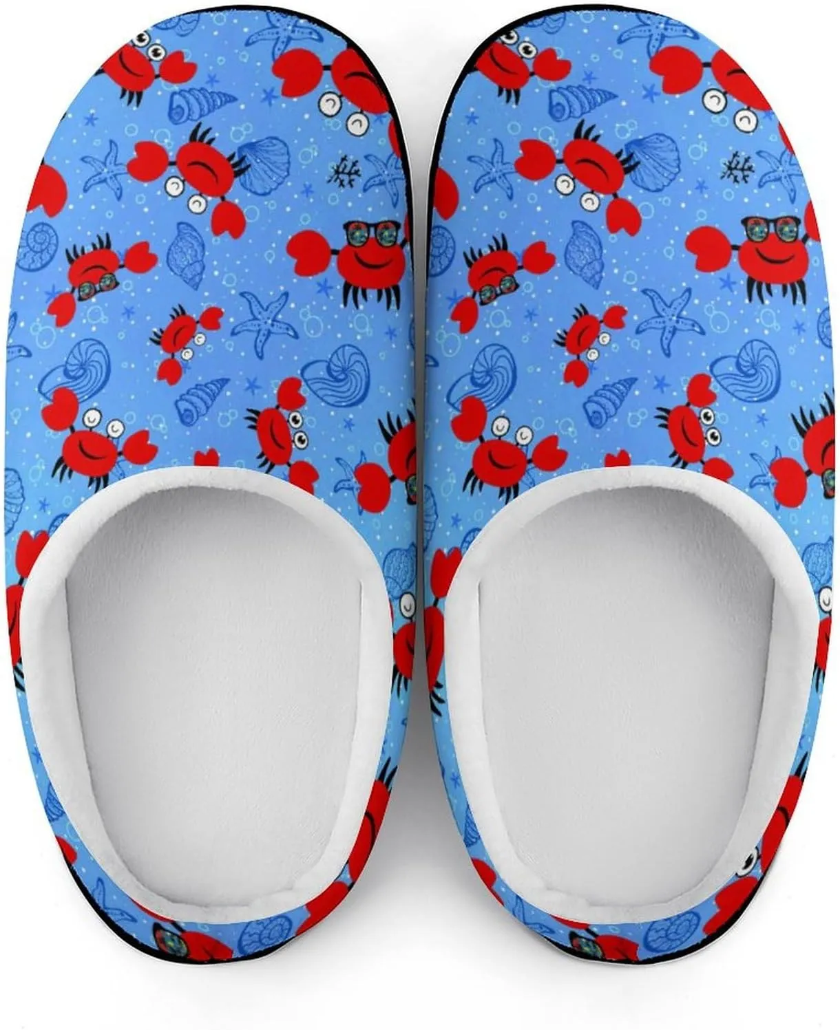Women House Slippers Ladies Christmas Print Cotton Slippers Soft Clog Slippers Non-Slip Sole Warm Indoor Outdoor Shoes