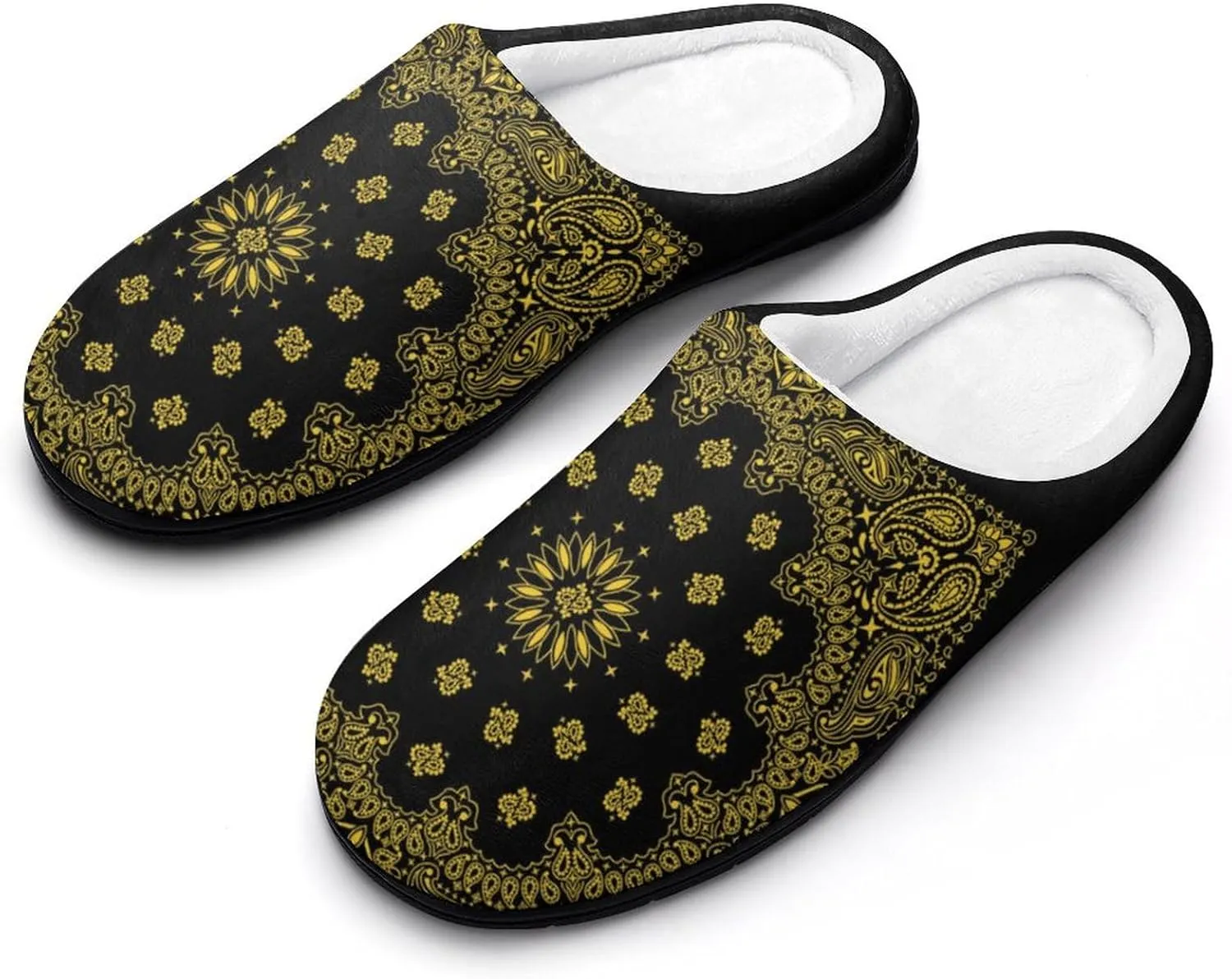 Women House Slippers Ladies Christmas Print Cotton Slippers Soft Clog Slippers Non-Slip Sole Warm Indoor Outdoor Shoes