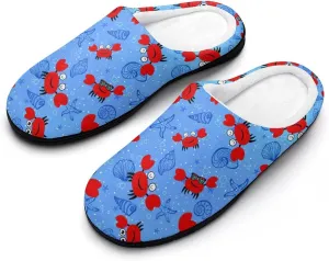 Women House Slippers Ladies Christmas Print Cotton Slippers Soft Clog Slippers Non-Slip Sole Warm Indoor Outdoor Shoes