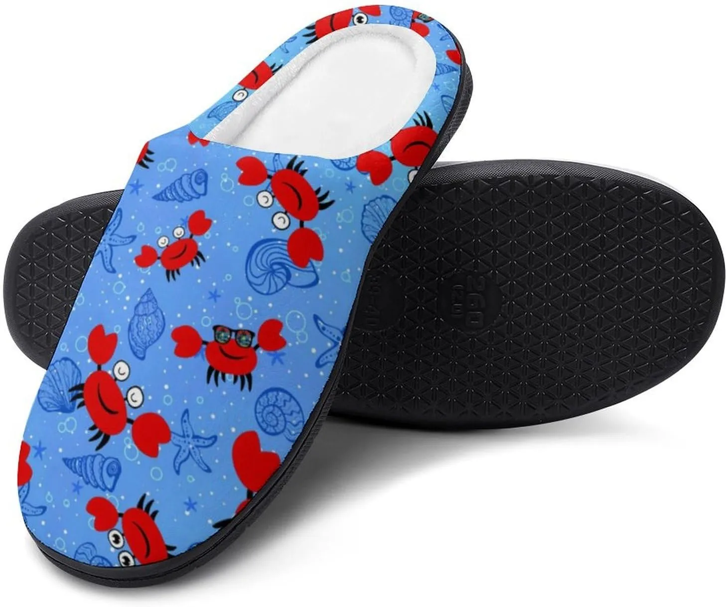 Women House Slippers Ladies Christmas Print Cotton Slippers Soft Clog Slippers Non-Slip Sole Warm Indoor Outdoor Shoes
