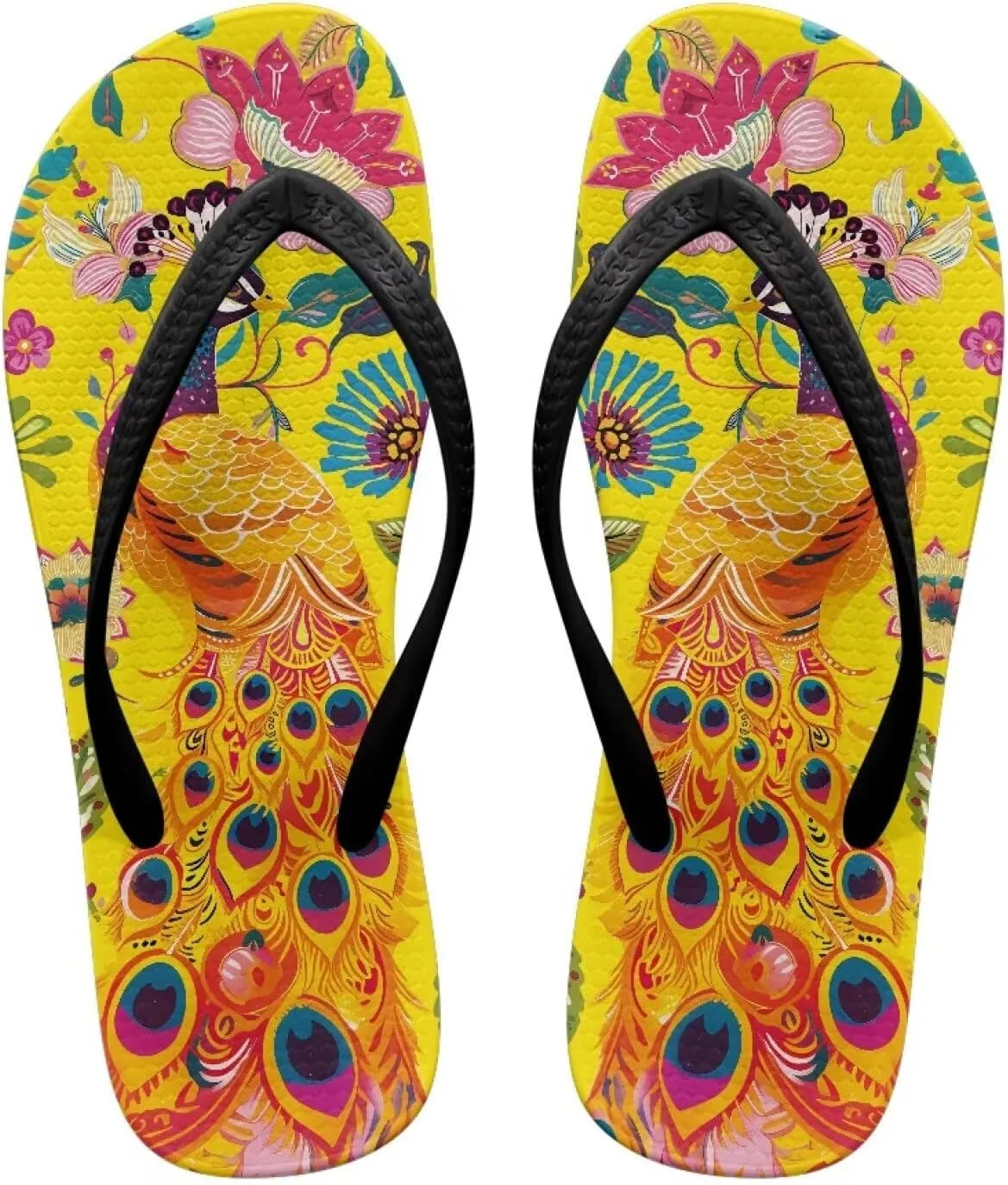 Women's Arch Support Flip Flops Beach House Cushioned Slides Fashion Cushion Quick Drying Sandals for Party Size 5.5-9.5 Black Sole