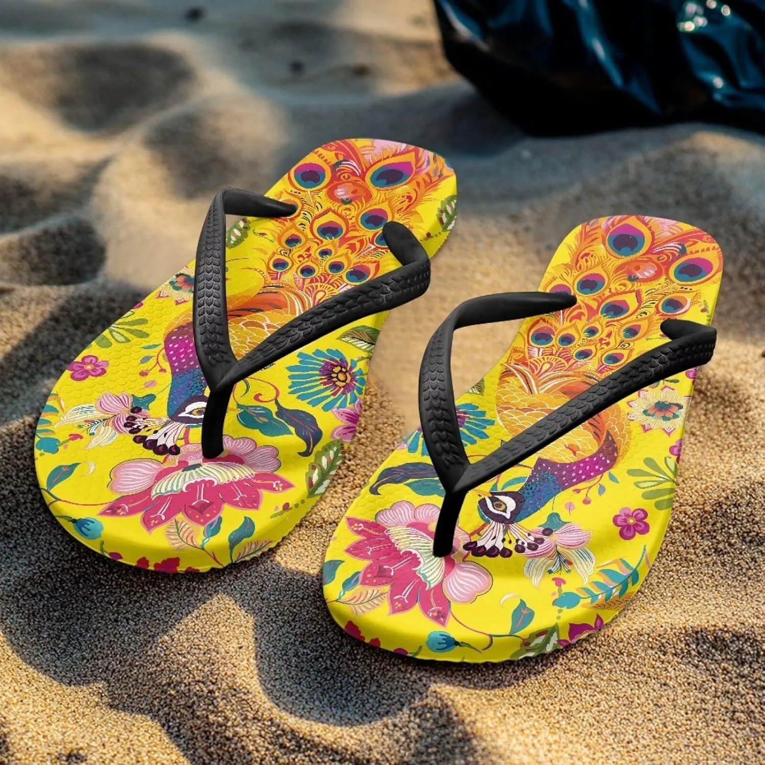 Women's Arch Support Flip Flops Beach House Cushioned Slides Fashion Cushion Quick Drying Sandals for Party Size 5.5-9.5 Black Sole