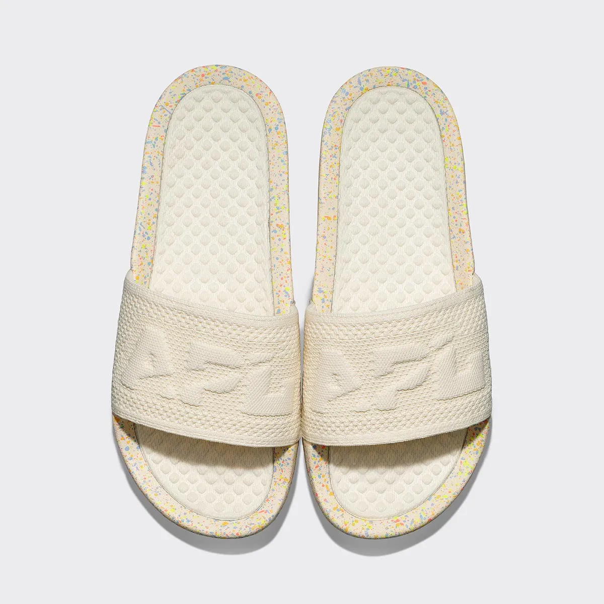 Women's | Big Logo TechLoom Slide | Pristine / Neon / Speckle