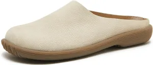 Women's Casual Fashion Mule Clog Comfortable Indoor Outdoor All Day Leather Upper Insole Soft Rubber Sole Durable