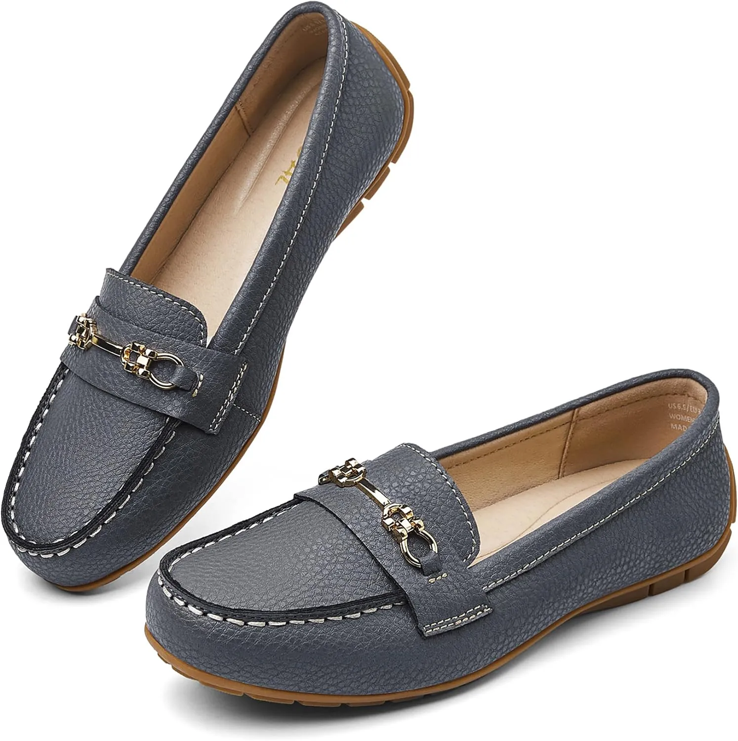 Women's Comfortable & Lightweight Leather Loafers Slip-Ons Driving Mocs Walking Shoes Cute Business Casual Dress Shoes Work Flats for Women