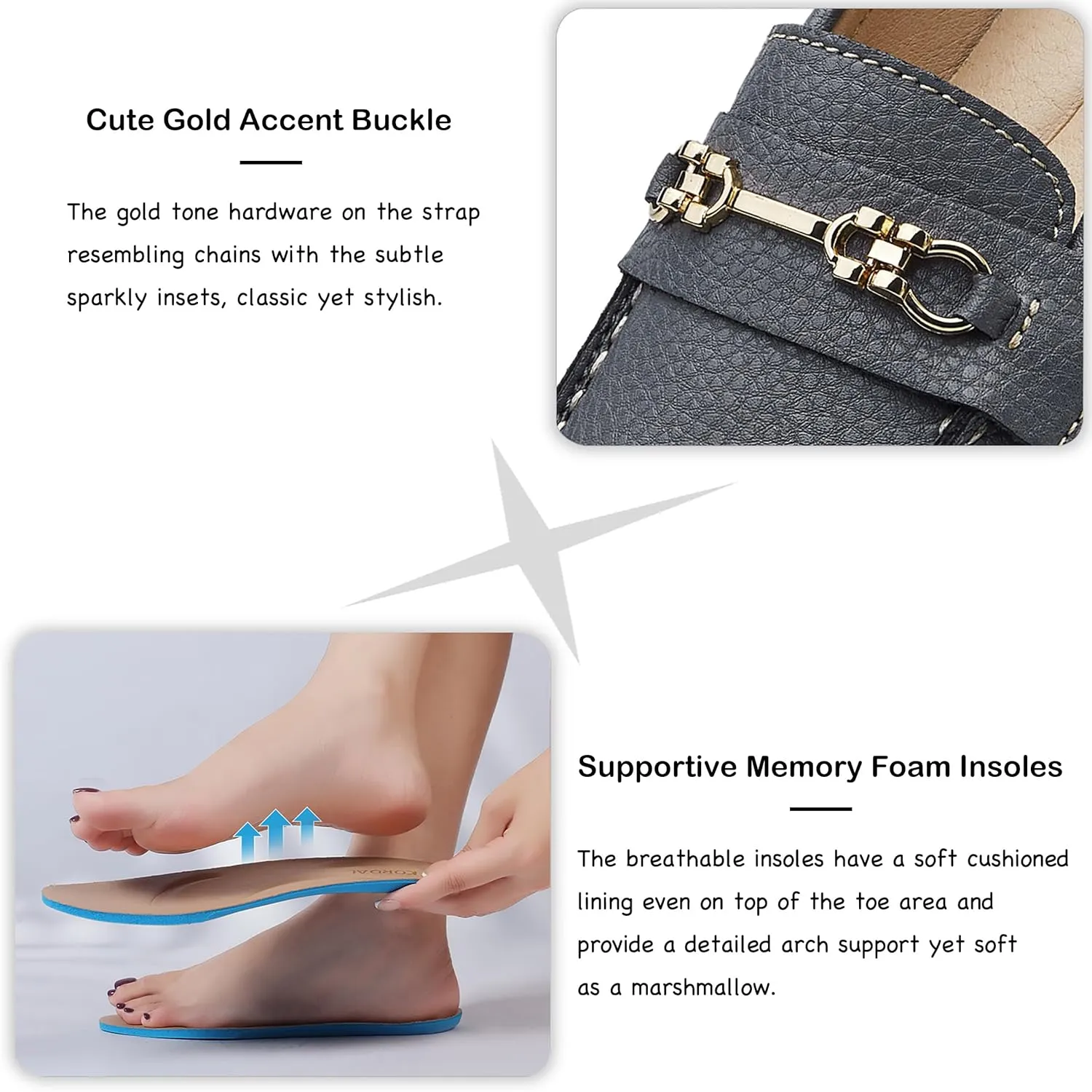 Women's Comfortable & Lightweight Leather Loafers Slip-Ons Driving Mocs Walking Shoes Cute Business Casual Dress Shoes Work Flats for Women