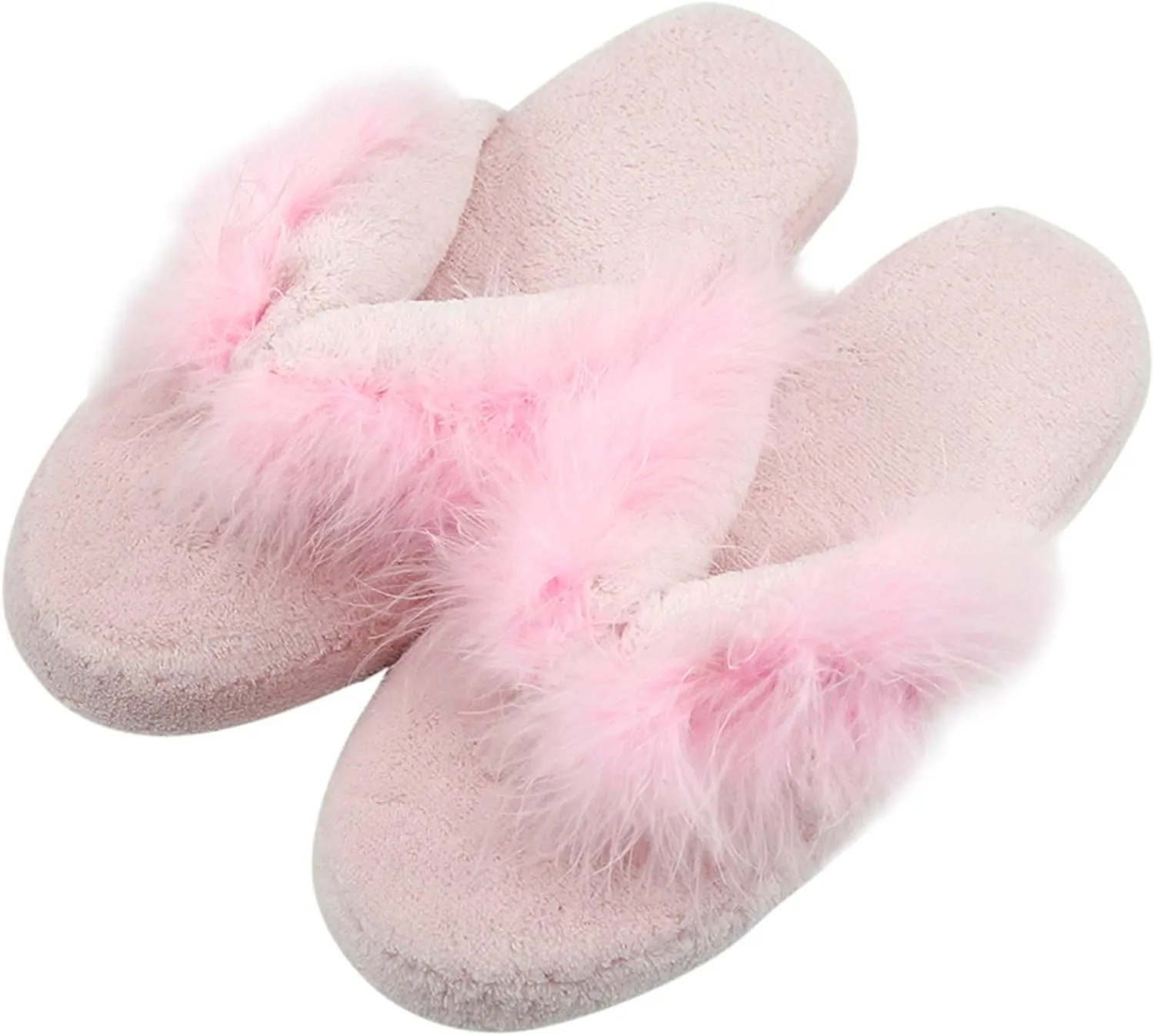 Women's Girls Soft Fluffy Indoor House Flip-Flops Non-Slip SPA Thong Slippers