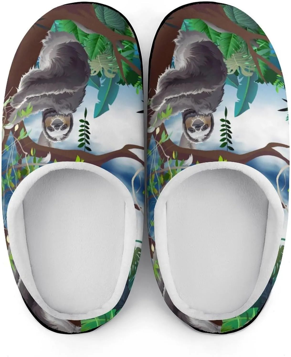 Womens Halloween Cotton Slippers Mens House Slippers Memory Foam Clog Slippers Non-Slip Sole Warm Indoor Outdoor Shoes